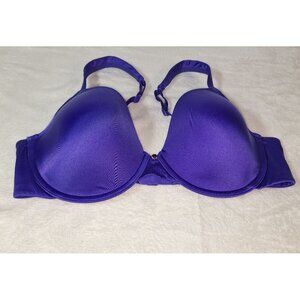 Warners 38C Full-Coverage Purple Bra Adjustable Straps & Underwire Support